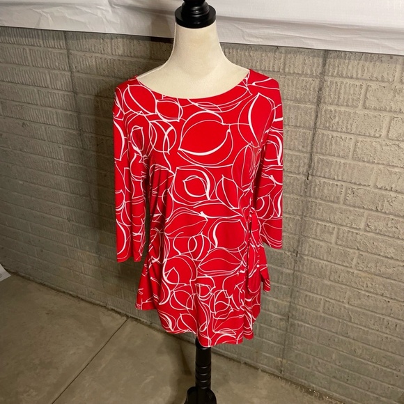 Alfani Tie Side 3/4 Sleeves Longline Blouse Size L - Picture 1 of 4